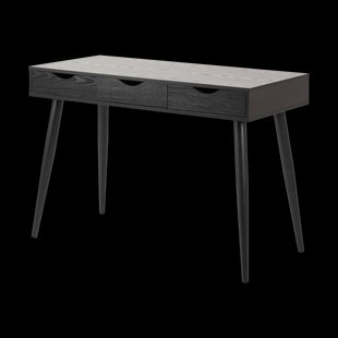 Keet houten bureau zwart - met 3 lades - 110 x 50 cm Keet houten bureau zwart - met 3 lades - 110 x 50 cm