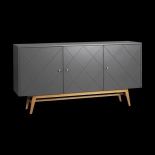 Rosswood houten sideboard donkergrijs - 169 x 87 cm Rosswood houten sideboard donkergrijs - 169 x 87 cm