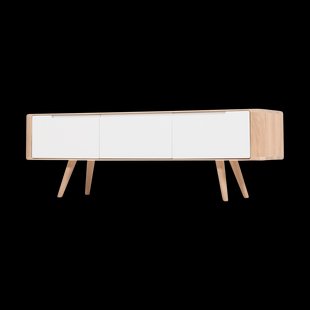 Ena lowboard houten tv meubel whitewash - 135 x 42 cm