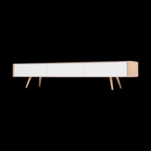 Ena lowboard houten tv meubel whitewash - 225 x 42 cm Ena lowboard houten tv meubel whitewash - 225 x 42 cm