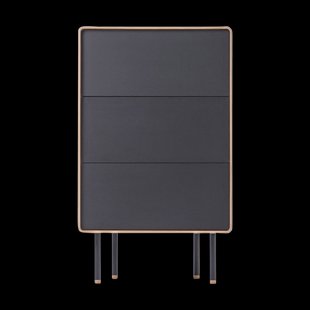 Fina drawer houten ladekast whitewash - met linoleum nero - 60 x 100 cm