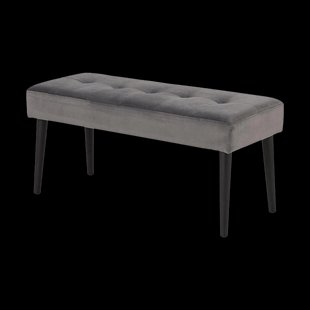 Danique velvet bankje donkergrijs - 95 x 38 cm