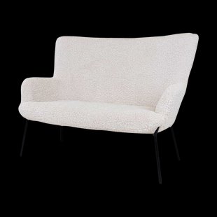 Rosemarie teddy 2 zitsbank gebroken wit - 128 cm