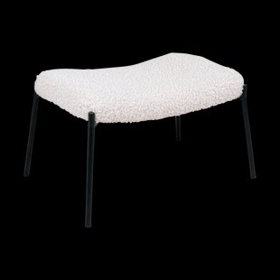 Rosemarie teddy poef gebroken wit - 61 x 41 cm