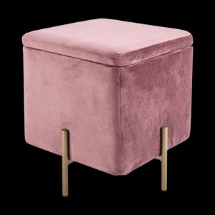 Snog velvet poef roze - 45 x 47 cm