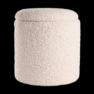 Sem teddy poef gebroken wit - met opbergruimte - Ø 36 cm