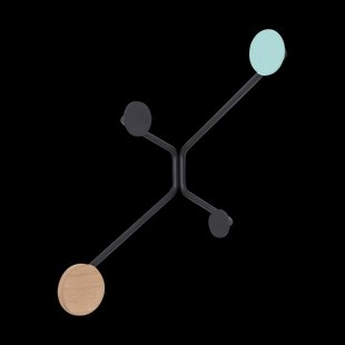 Hook coat rack straight walls - wandkapstok green