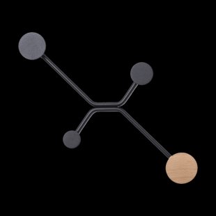 Hook coat rack straight walls - wandkapstok black