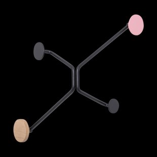 Hook coat rack straight walls - wandkapstok pink