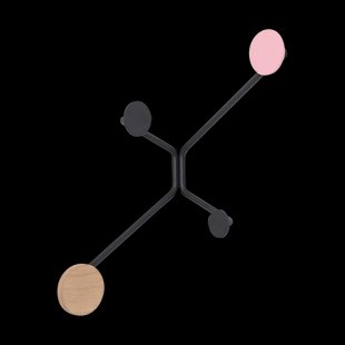 Hook coat rack inner corners - wandkapstok pink