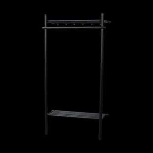 Milford eikenhouten kledingrek zwart - 91 x 181 cm