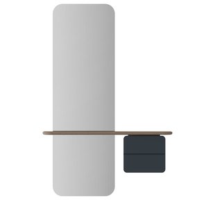 One More Look spiegel anthracite grey - met houten kastje