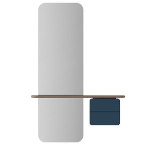 One More Look spiegel petrol blue - met houten kastje