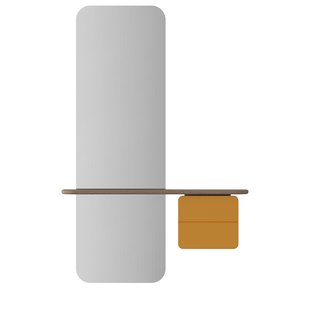 One More Look spiegel saffron yellow - met houten kastje