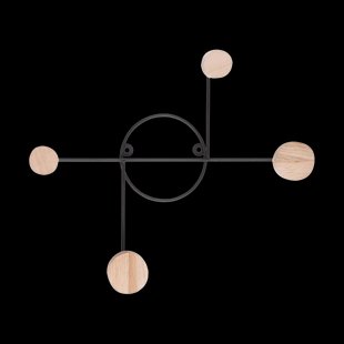 Universe wandkapstok - Enkel - Zwart