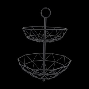 Diamond fruitmand - 2 lagen - Zwart