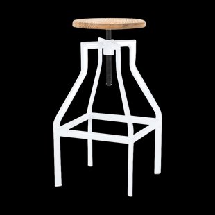 Hoge draaibare kruk wit - in hoogte verstelbaar