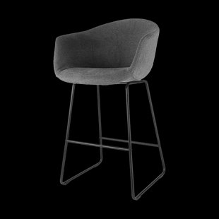 Nino-Otis barkruk donkergrijs - zwart onderstel - 65 cm