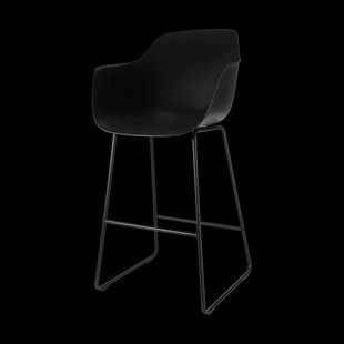 Nino-Puk barkruk zwart - zwart onderstel - 75 cm