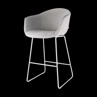 Nino-Otis barkruk lichtgrijs - wit onderstel - 65 cm