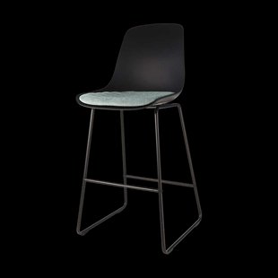 Nino-Liv barkruk zwart met zacht groen zitkussen - zwart onderstel - 75 cm