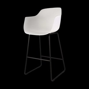 Nino-Puk barkruk wit - zwart onderstel - 75 cm