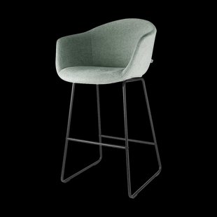 Nino-Otis barkruk zacht groen - zwart onderstel - 75 cm Nino-Otis barkruk zacht groen - zwart onderstel - 75 cm