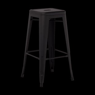 Metalen barkruk mat zwart - 77 cm