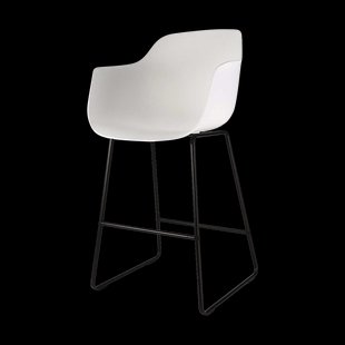 Nino-Puk barkruk wit - zwart onderstel - 65 cm