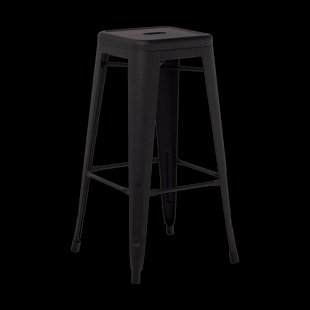 Metalen barkruk mat zwart - 65 cm