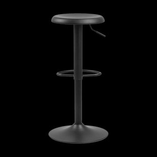 Emma barkruk mat zwart - in hoogte verstelbaar