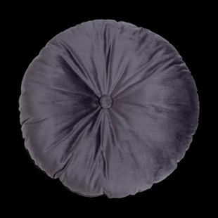 Hannah ronde sierkussen velvet grijs - Ø 45 cm