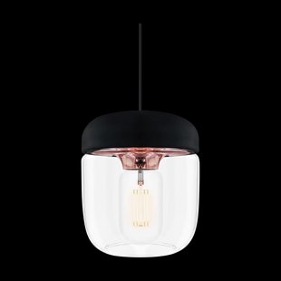 Acorn hanglamp zwart met copper - met koordset zwart - Ø 14 cm