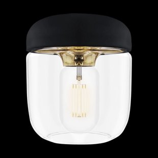 Acorn lampenkap zwart met brass -  Ø 14 cm