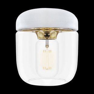 Acorn lampenkap wit met brass - Ø 14 cm