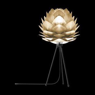 Silvia Mini tafellamp brushed brass - met tripod zwart - Ø 32 cm