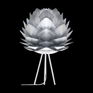 Silvia Medium tafellamp brushed steel - met tripod wit - Ø 50 cm