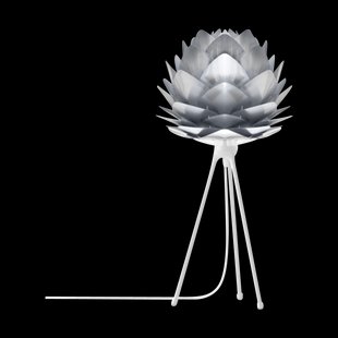 Silvia Mini tafellamp brushed steel - met tripod wit - Ø 32 cm