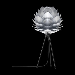 Silvia Mini tafellamp brushed steel - met tripod zwart - Ø 32 cm