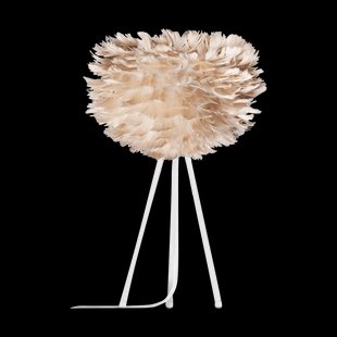 Eos Micro tafellamp light brown - met tripod wit - Ø 22 cm