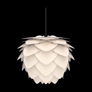 Aluvia Mini hanglamp pearl white - met koordset zwart - Ø 40 cm