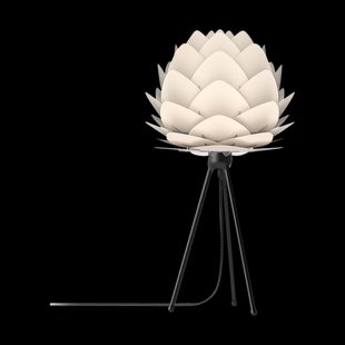 Aluvia Mini tafellamp pearl white - met tripod zwart - Ø 40 cm