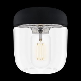 Acorn lampenkap zwart met steel -  Ø 14 cm