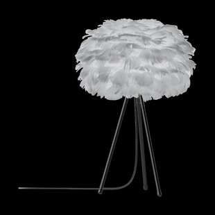 Eos Micro tafellamp light grey - met tripod zwart - Ø 22 cm