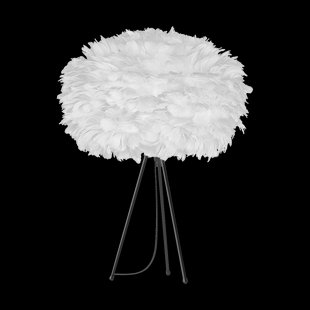 Eos Medium tafellamp white - met tripod zwart - Ø 45 cm