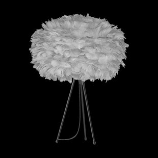 Eos Medium tafellamp light grey - met tripod zwart - Ø 45 cm