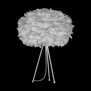 Eos Medium tafellamp light grey - met tripod wit - Ø 45 cm