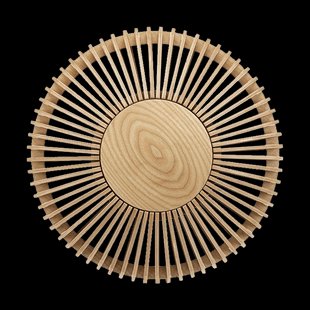 Clava Up Wood Medium houten wandlamp naturel - Ø 35 cm