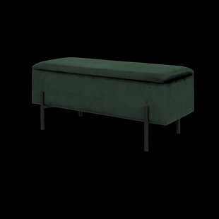Marlou velvet bankje met opbergruimte donkergroen - 95 x 46 cm Marlou velvet bankje met opbergruimte donkergroen - 95 x 46 cm