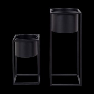 Finnley staande bloempot zwart - set van 2